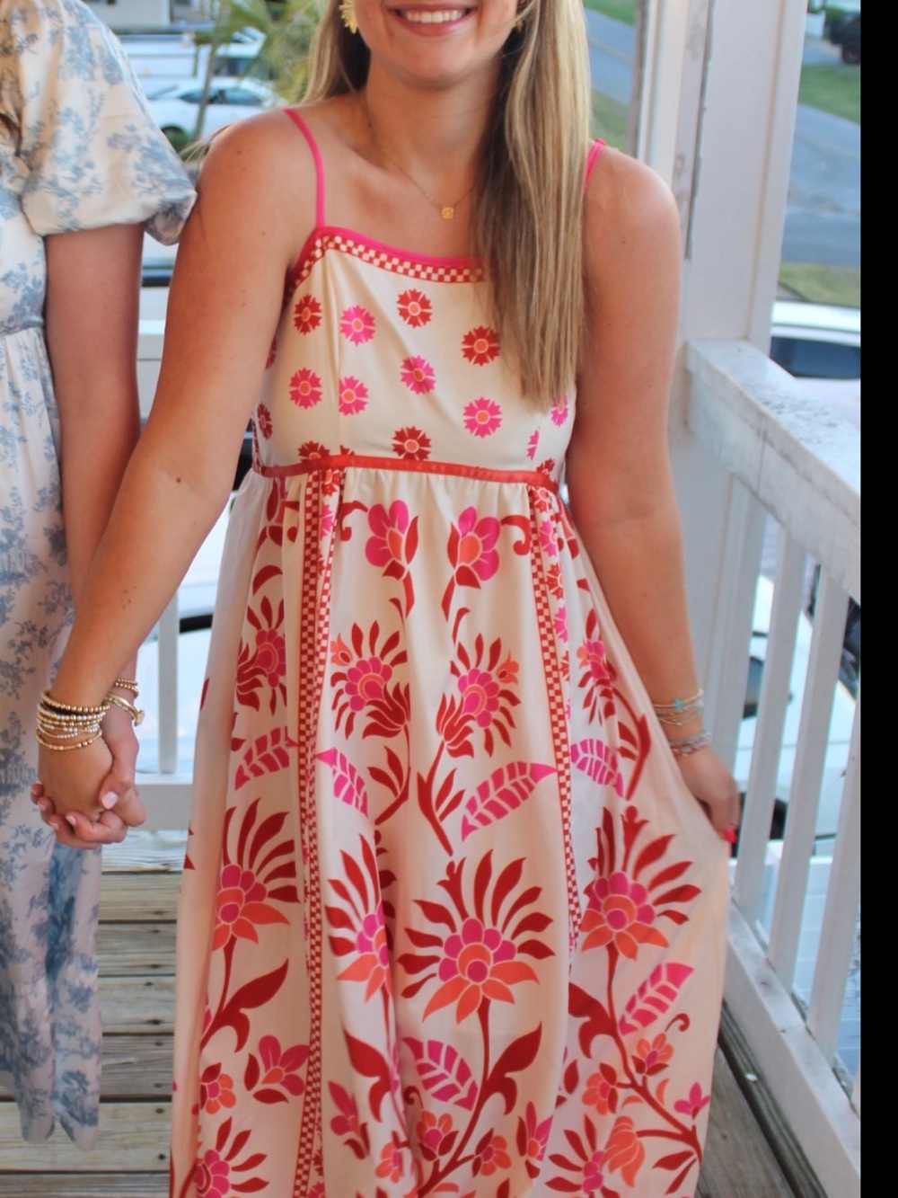 SHEIN Pink Floral Maxi Dress with Spaghetti Straps